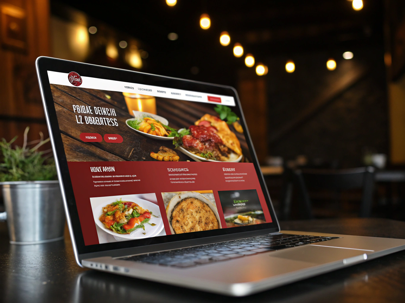 Neighborhood restaurant website concept preview